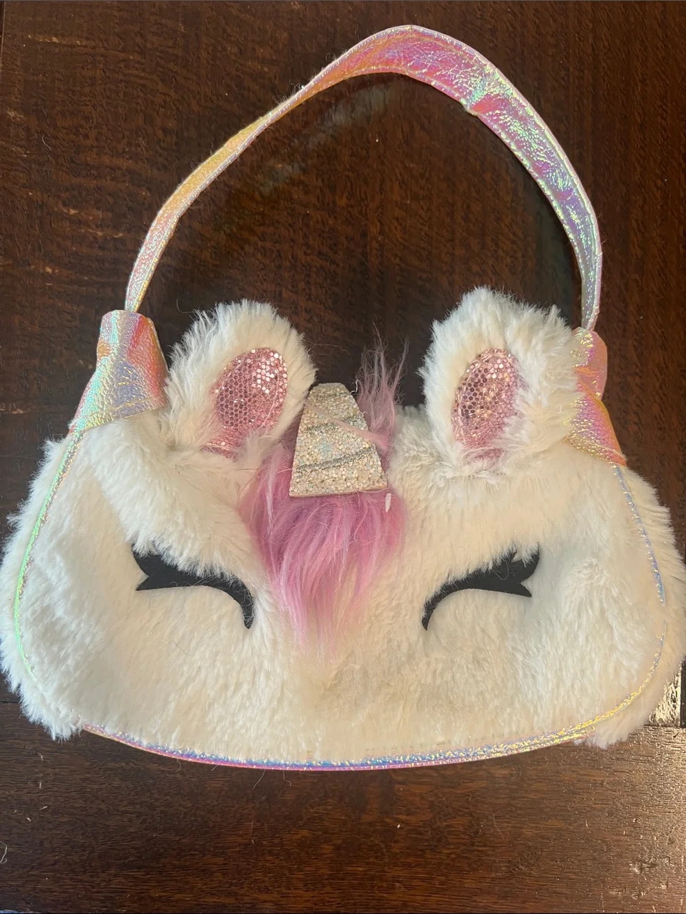 Claire's Unicorn Kids Crossbody Bags - Pastel Rainbow, White, Pink, Gold